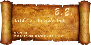 Balázs Erzsébet névjegykártya
