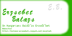 erzsebet balazs business card
